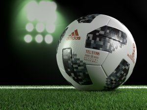adidas telstar 18 fifa world cup ball on grass scene 3D Model