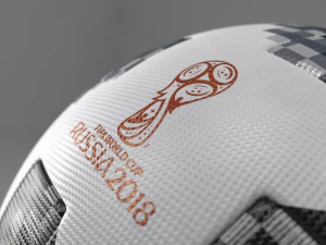 adidas telstar 18 FIFA WM-Ball auf Rasenszene 3D Modell
