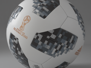 adidas telstar 18 fifa world cup ball on grass scene 3D Model