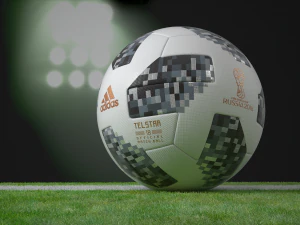 adidas telstar 18 FIFA WM-Ball auf Rasenszene 3D Modell