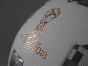 adidas telstar 18 FIFA WM-Ball auf Rasenszene 3D Modell