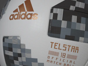 adidas telstar 18 FIFA WM-Ball auf Rasenszene 3D Modell