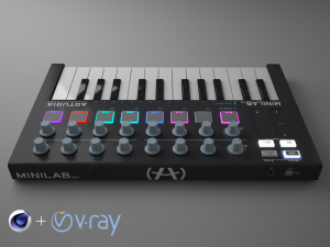 keyboard arturia miinilab mkii - c4d and vrayforc4d setup Modèle 3D