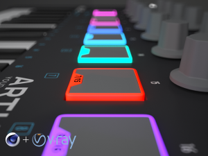 keyboard arturia miinilab mkii - c4d and vrayforc4d setup Modèle 3D