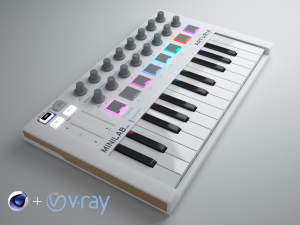 keyboard arturia miinilab mkii - c4d and vrayforc4d setup Modèle 3D