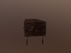 old scratched table with chips 3D Model