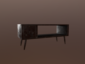 old scratched table with chips 3D Model