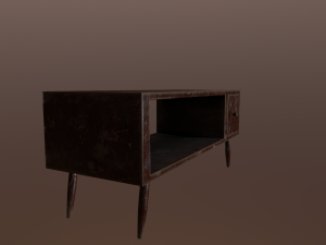 old scratched table with chips 3D Model