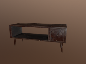old scratched table with chips 3D Model