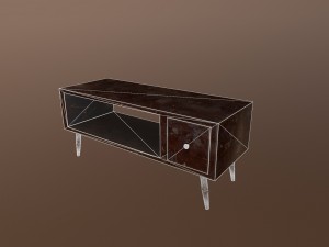 old scratched table with chips 3D Model
