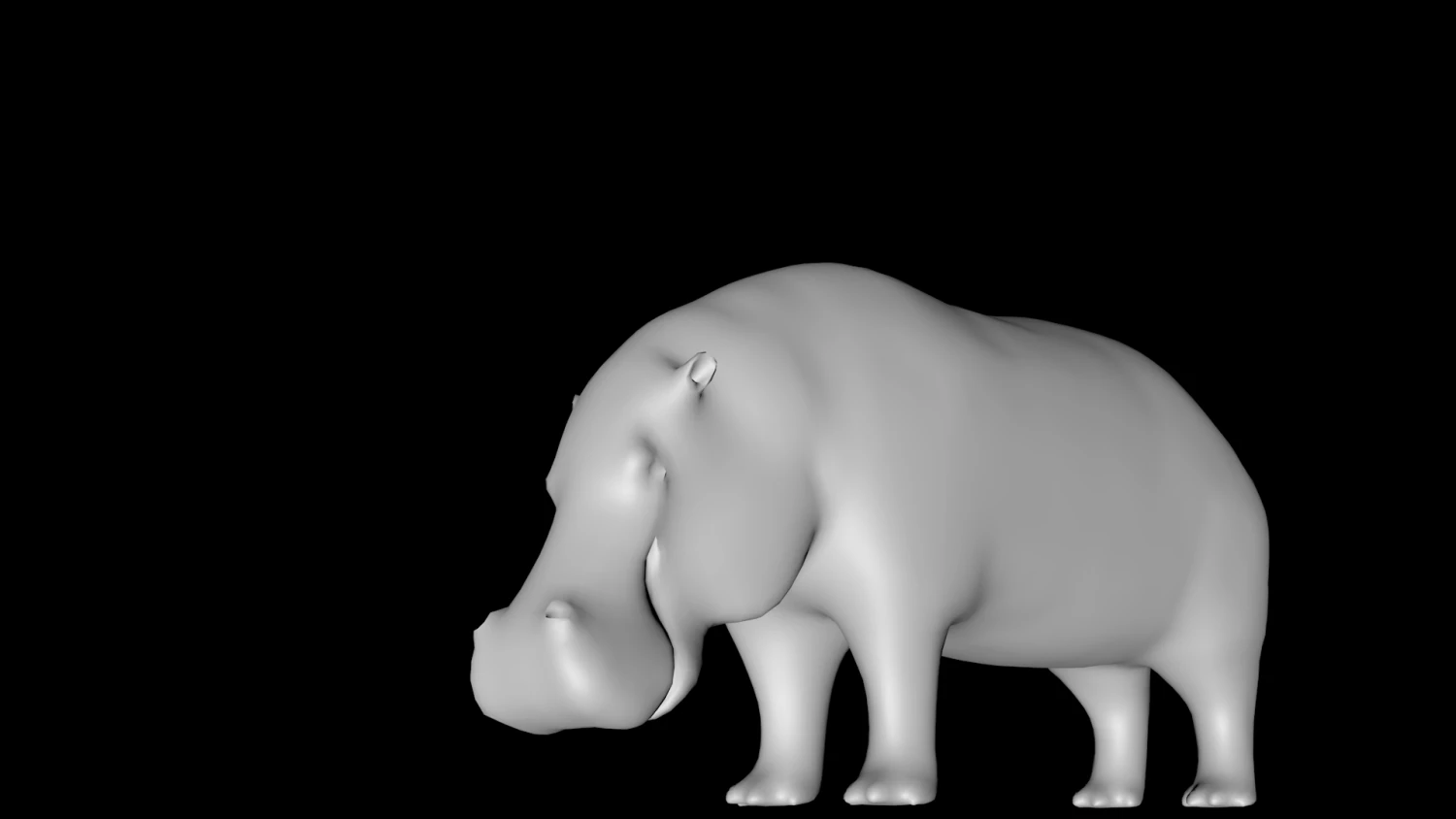 hipopótamo Modelo 3D .c4d .max .obj .3ds .fbx .stl .blend