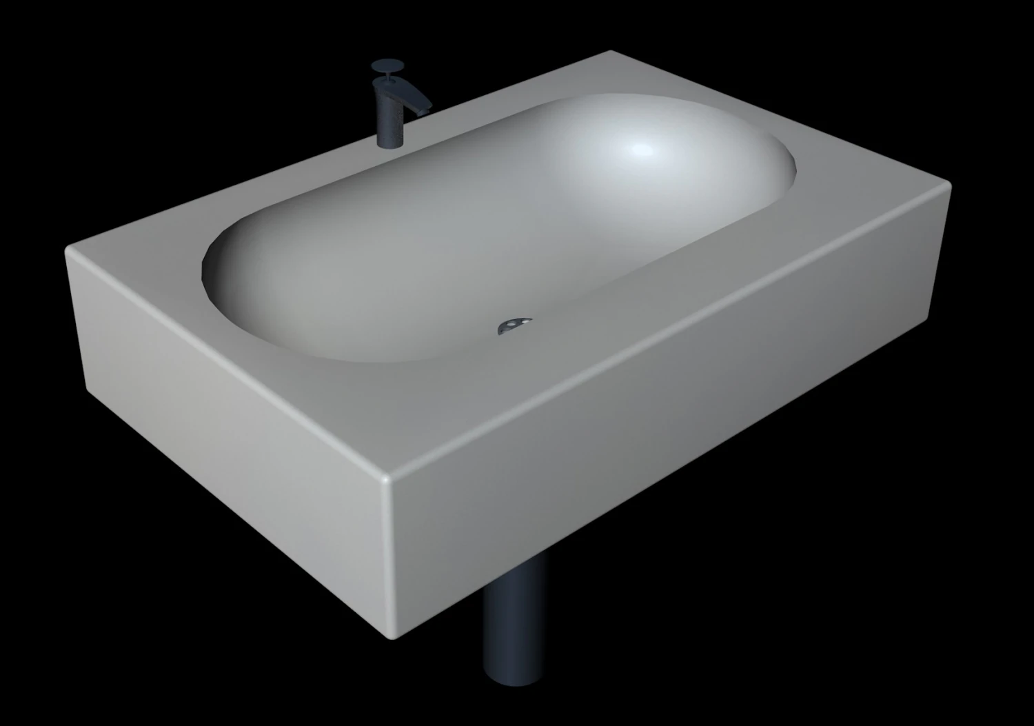 simple sink 3D Model .c4d .max .obj .3ds .fbx .stl .blend 