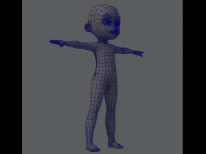 Personnage de gar&ccedil;on en maille de base Modèle 3D