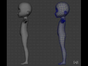 Personnage de gar&ccedil;on en maille de base Modèle 3D