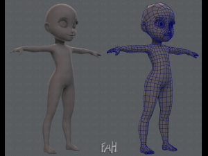 base mesh girl character 3D Model