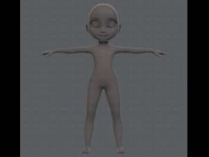 base mesh girl character Model 3D