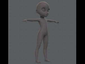 base mesh girl character Model 3D