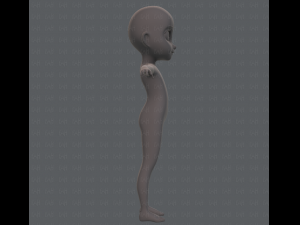 base mesh girl character Model 3D