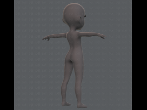 base mesh girl character Model 3D