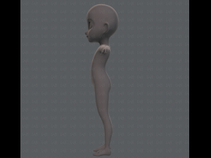 base mesh girl character Model 3D