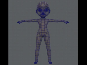 base mesh girl character 3D Model