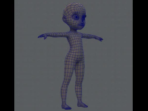 base mesh girl character 3D Model