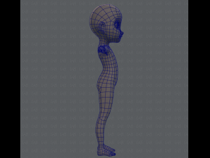 base mesh girl character Model 3D