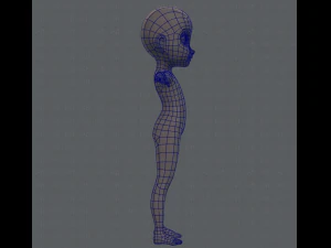 base mesh girl character 3D Model