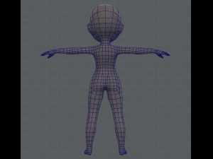 base mesh girl character Model 3D