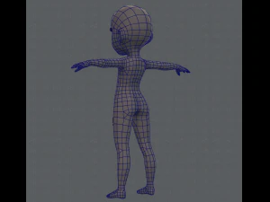base mesh girl character 3D Model