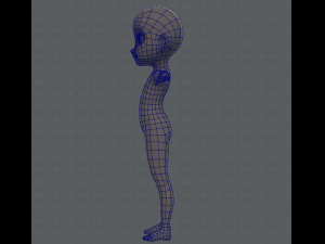 base mesh girl character Model 3D