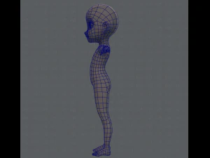base mesh girl character 3D Model