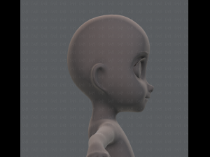 base mesh girl character Model 3D