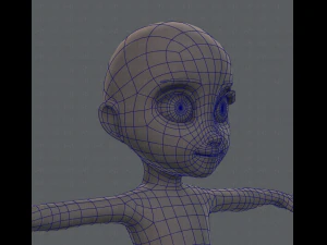 base mesh girl character 3D Model