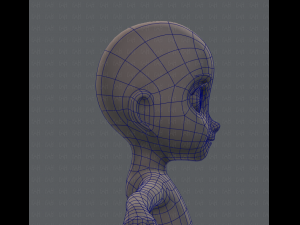 base mesh girl character Model 3D