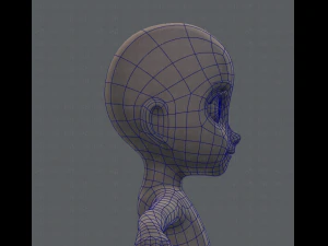 base mesh girl character 3D Model