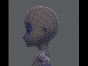 base mesh girl character Model 3D