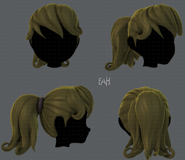 3d hair style for girl v02 Modelo 3D .c4d .max .obj .3ds .fbx .stl .blend 