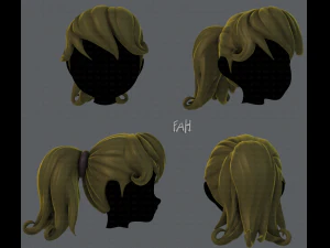 3d hair style for girl v02 3D Model
