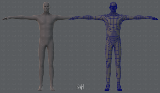 base mesh man character 3D Model .c4d .max .obj .3ds .fbx .stl .blend 