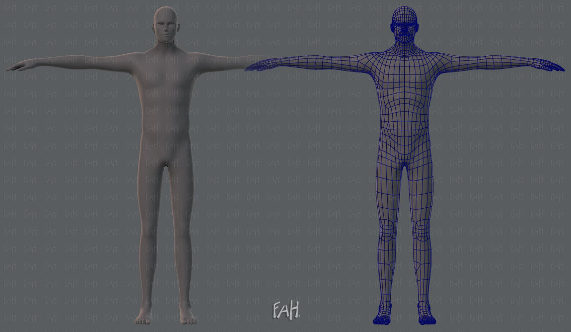 base mesh man character 3D Model .c4d .max .obj .3ds .fbx .stl .blend
