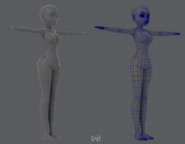 base mesh woman 01 3D मॉडल .c4d .max .obj .3ds .fbx .stl .blend 