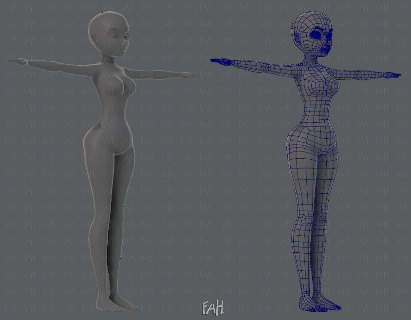 base mesh woman 01 3D Model .c4d .max .obj .3ds .fbx .stl .blend 