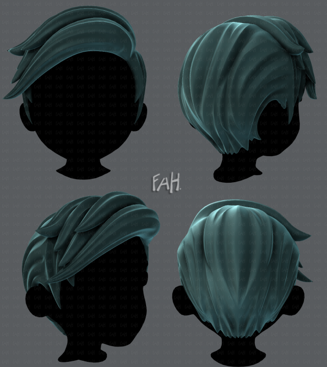 3d hair style for boy v03 Modello 3D .c4d .max .obj .3ds .fbx .stl .blend 