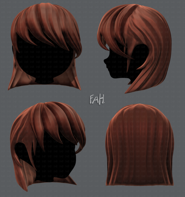 3d hair style for girl v05 3D मॉडल .c4d .max .obj .3ds .fbx .stl .blend 