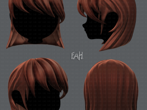 3d hair style for girl v05 3D Model