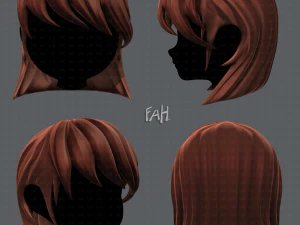 Coiffure 3D pour fille v05 Modèle 3D