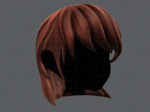 Estilo de cabelo 3D para menina v05 Modelo 3D