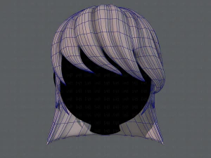 Estilo de cabelo 3D para menina v05 Modelo 3D
