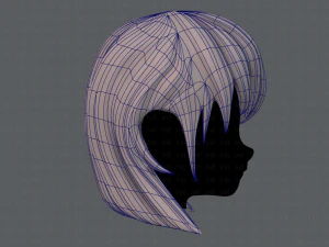 Estilo de cabelo 3D para menina v05 Modelo 3D
